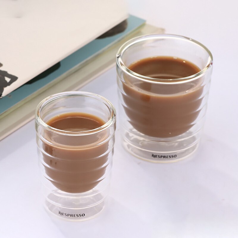 Copo de Vidro de Parede Dupla Nespresso Feito à Mão Transparente Caneca de Café 85-350 ML 240345556