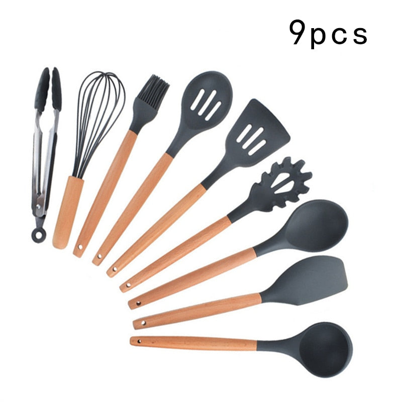 Utensílios de cozinha de silicone Utensílios de cozinha resistentes ao calor Utensílios de cozinha antiaderentes Utensílios de cozinha com caixa de armazenamento 239052926