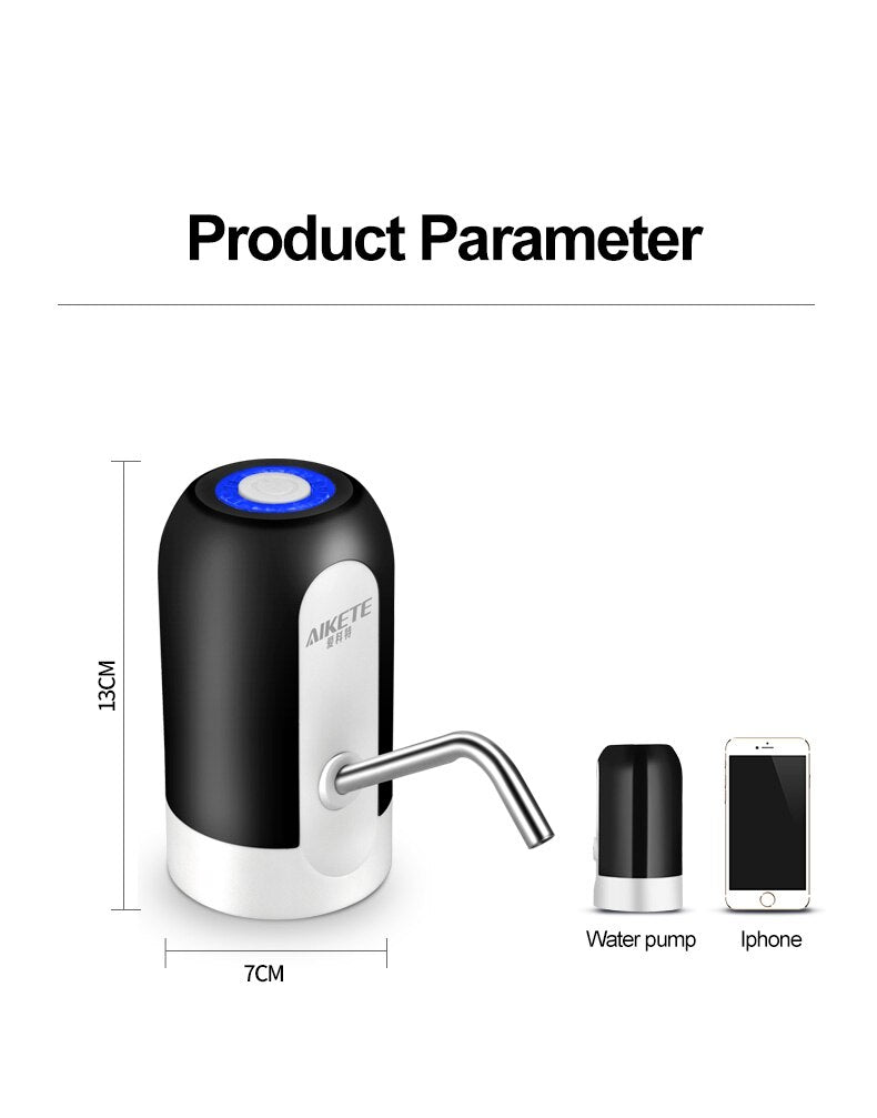 Bomba de água com dispensador de garrafa de ovo elétrico com carregador USB automático 19/12/70/litro 253430025
