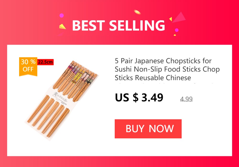 Conjunto reutilizável de 5 pares de bambu artesanal estilo japonês pauzinhos de madeira natural comida de sushi flor de gato multicores pauzinhos de madeira 239267114