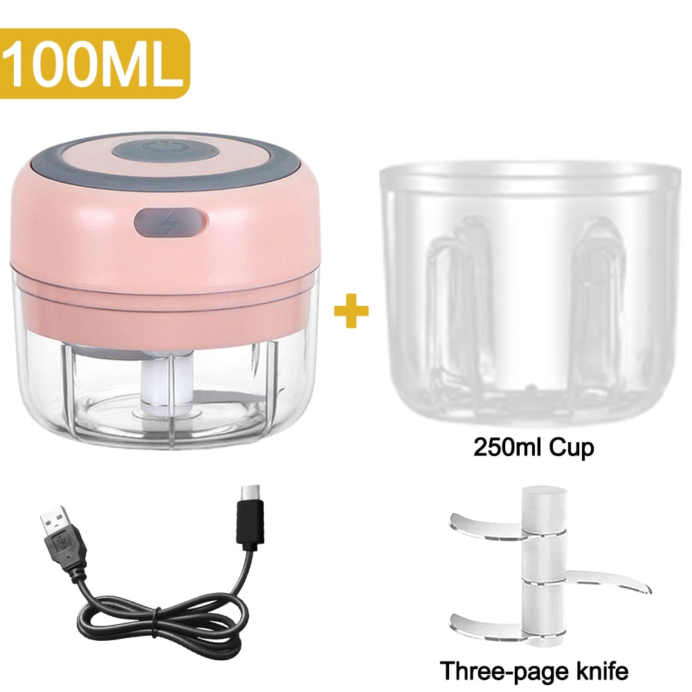 100/250mL Mini Electric Garlic Chopper USB Charging Ginger Masher Machine Sturdy Durable Chili Vegetable Crusher Kitchen Tool 239339295