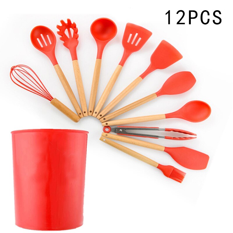 Utensílios de cozinha de silicone Utensílios de cozinha resistentes ao calor Utensílios de cozinha antiaderentes Utensílios de cozinha com caixa de armazenamento 239052926