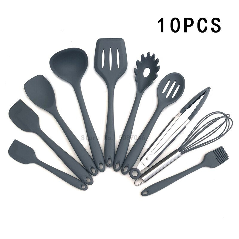 Utensílios de cozinha de silicone Utensílios de cozinha resistentes ao calor Utensílios de cozinha antiaderentes Utensílios de cozinha com caixa de armazenamento 239052926