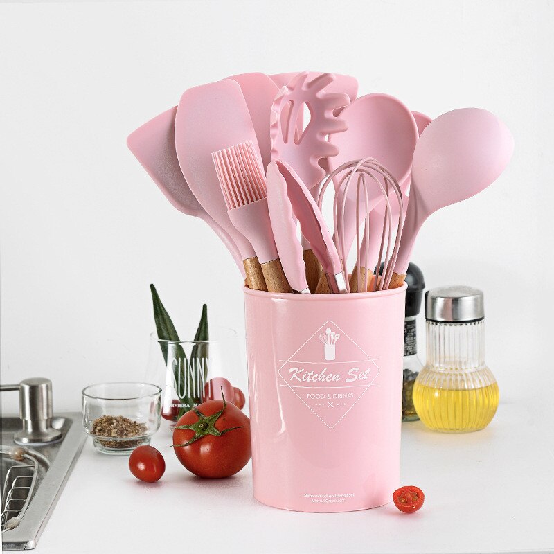 Utensílios de cozinha de silicone Utensílios de cozinha resistentes ao calor Utensílios de cozinha antiaderentes Utensílios de cozinha com caixa de armazenamento 239052926