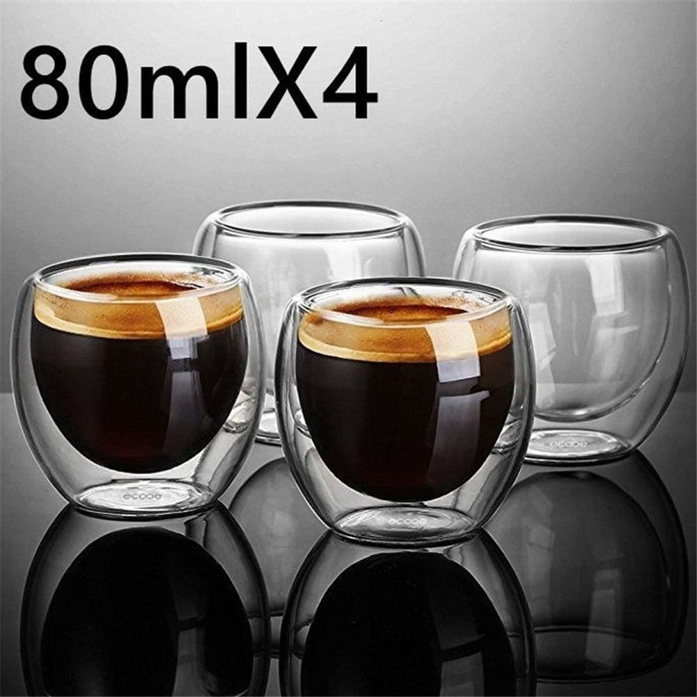 Copo de Vidro de Parede Dupla Resistente ao Calor Conjunto de Copos de Café 206073066