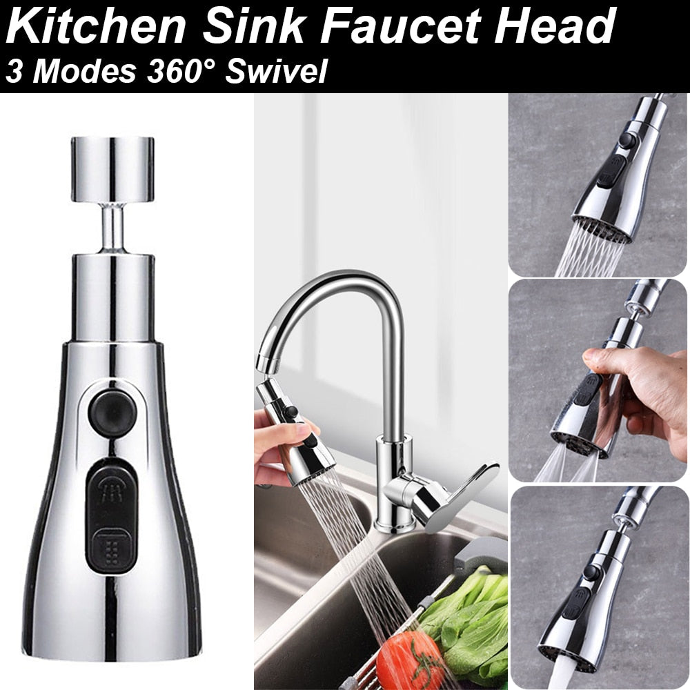 Aerador de torneira de cozinha de 360 graus 3 modos ajustável filtro de água difusor de economia de água bico torneira conector chuveiro 237958341