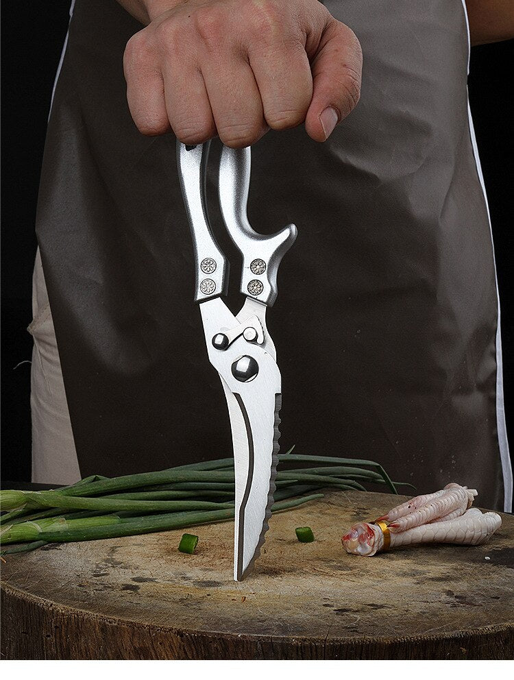 Tesoura de Cozinha Corta Osso de Galinha Frango Pato Cortador de peixe Tesoura de Aço Inoxidável 238569943
