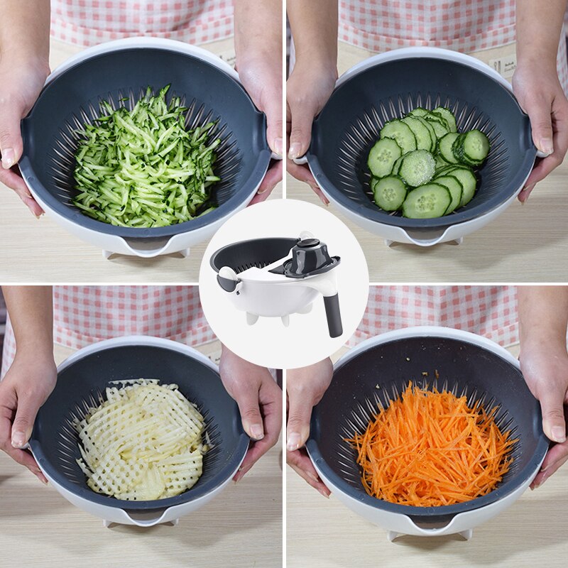 Cortador de Legumes Giratório Multifuncional Mágico Para Cozinha com Cesto 245879814