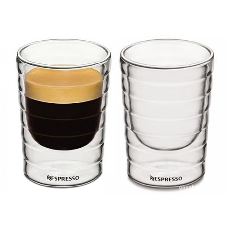 Copo de Vidro de Parede Dupla Nespresso Feito à Mão Transparente Caneca de Café 85-350 ML 240345556