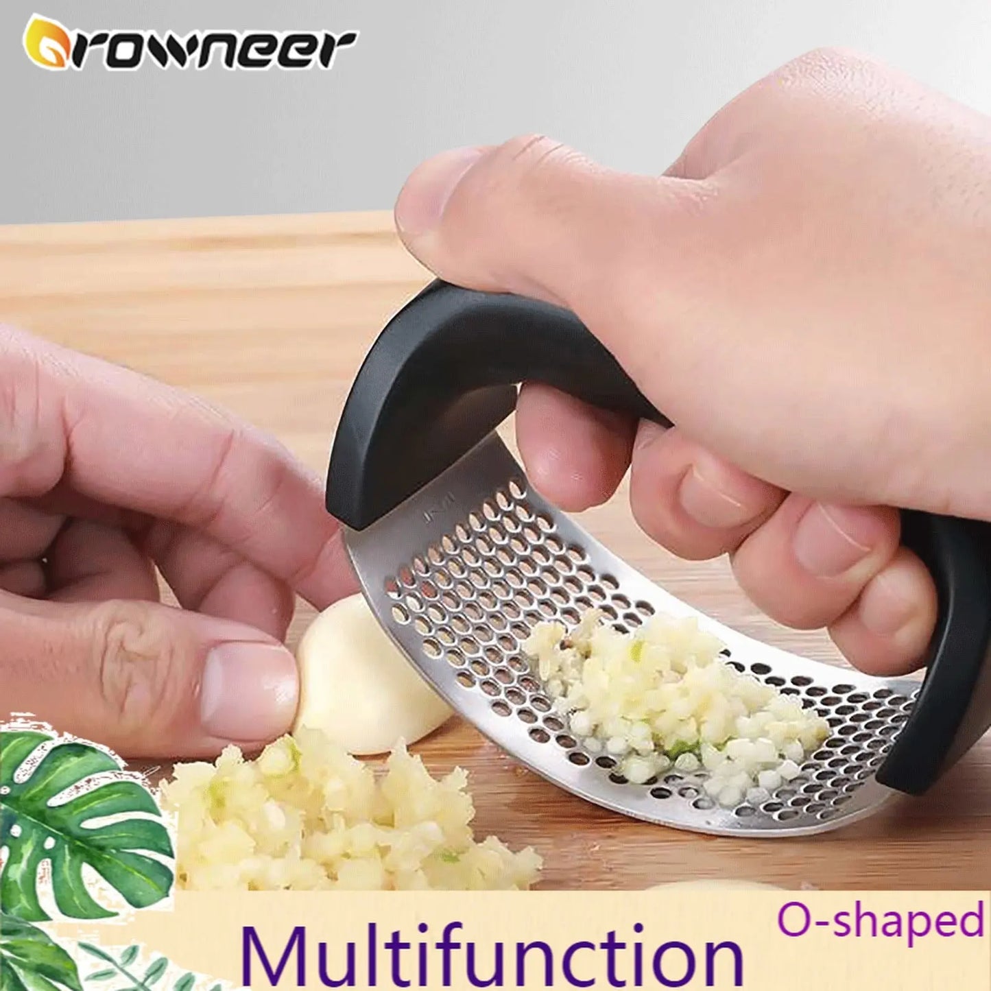 Espremedor de gengibre de alho multifuncional fatiador de moagem de aço inoxidável em forma de O triturador de cozinha 1 peça ferramenta vegetal 240416518