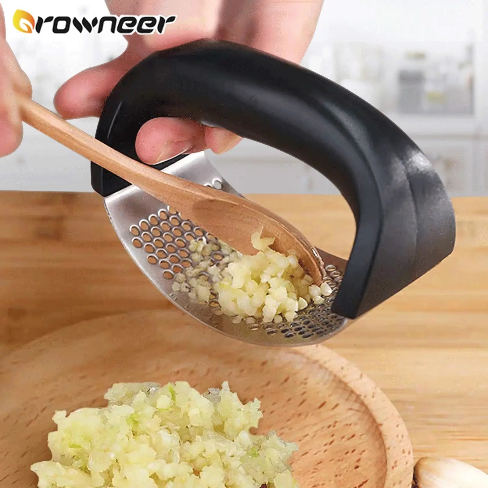 Espremedor de gengibre de alho multifuncional fatiador de moagem de aço inoxidável em forma de O triturador de cozinha 1 peça ferramenta vegetal 240416518