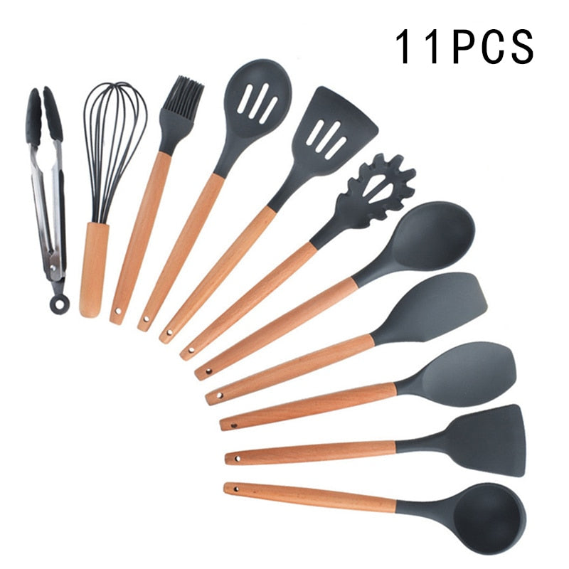 Utensílios de cozinha de silicone Utensílios de cozinha resistentes ao calor Utensílios de cozinha antiaderentes Utensílios de cozinha com caixa de armazenamento 239052926