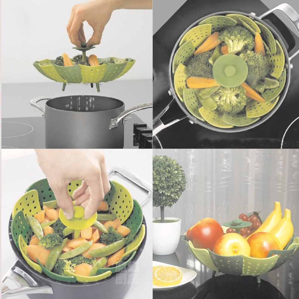 Recipiente Retrátil Plástico Cesta para Vapor de Alimentos Frutas Legumes e Outros - Frete Grátis Brasil cn1538788251brvg
