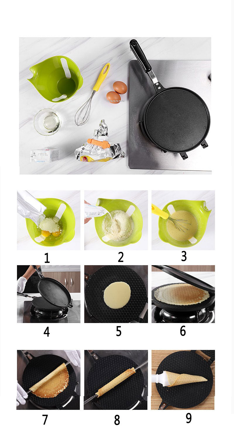 Modo Rolo de Ovo Waffles de omelete antiaderente para a assadeira Bolo Liga de alumínio Assadeira Máquina crocante Molde de omelete Ferramenta de assadeira 230812983