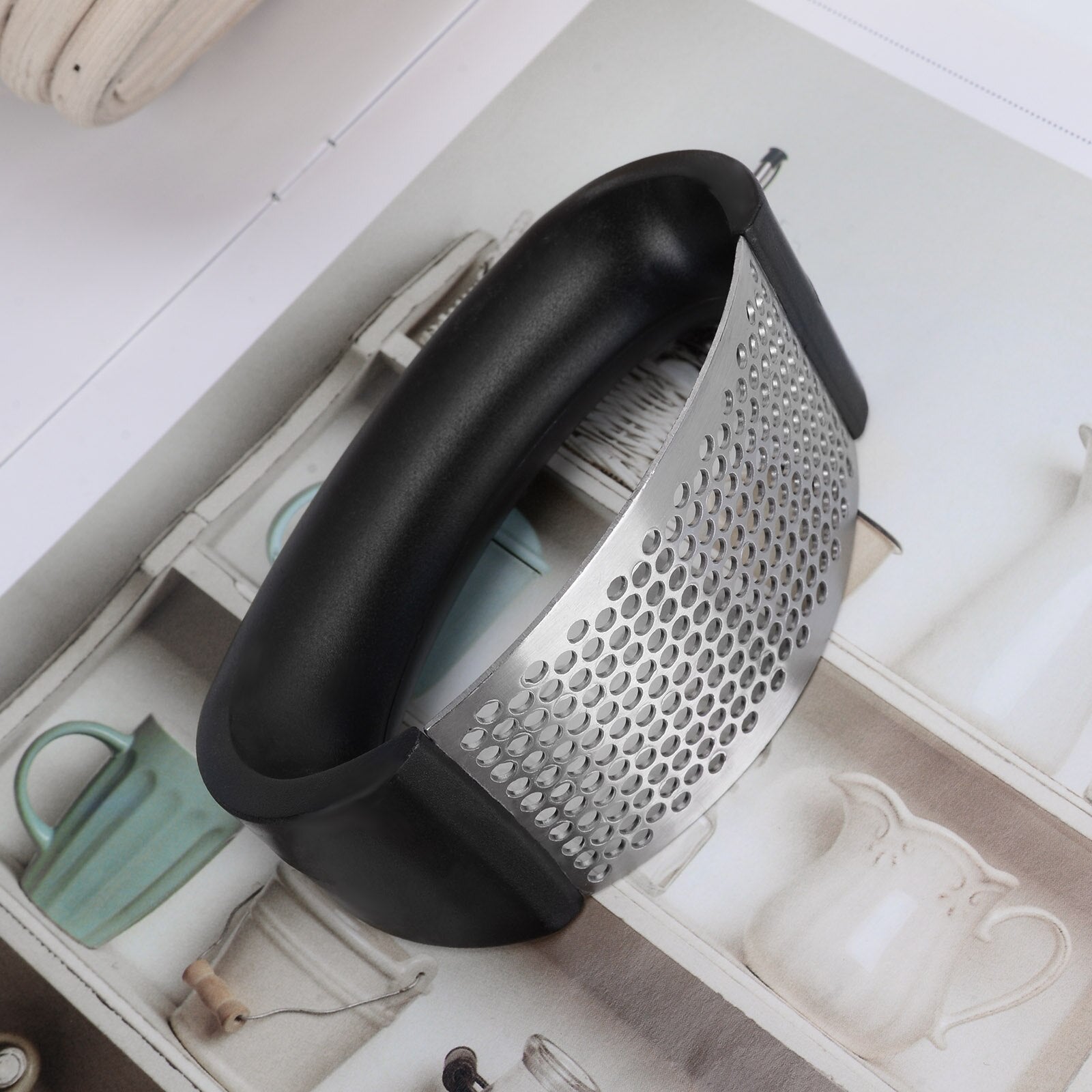 Espremedor de gengibre de alho multifuncional fatiador de moagem de aço inoxidável em forma de O triturador de cozinha 1 peça ferramenta vegetal 240416518