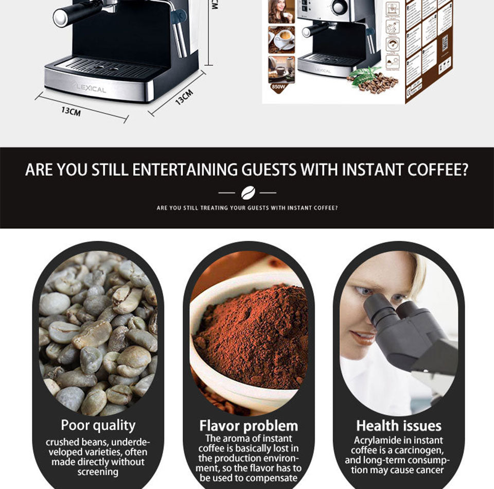 Máquina de Café Expresso Italiana Dolce Espuma de Leite Utensílio de Cozinha Premium 248802610