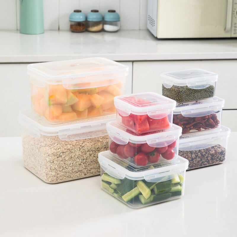 Bundle Set 8pcs Airtight Plastic Storage Containers with Lids, Leak Proof Snap Lock, BPA Free 2642091230
