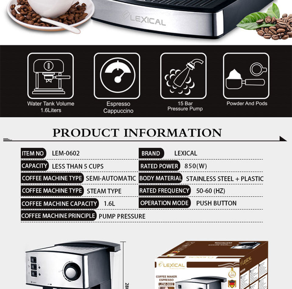 Máquina de Café Expresso Italiana Dolce Espuma de Leite Utensílio de Cozinha Premium 248802610