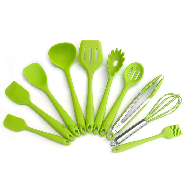 Conjunto de utensílios de cozinha de silicone espátula antiaderente pá colher de sopa alça conjunto de ferramentas de cozinha livre de bpa acessórios de ferramentas de cozinha 239052926