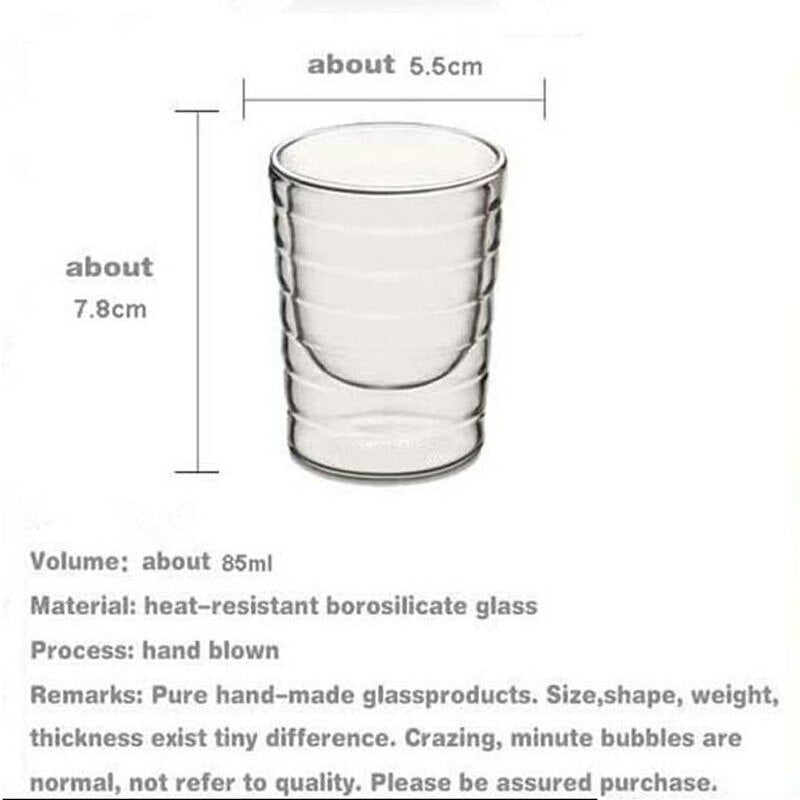 Copo de Vidro de Parede Dupla Nespresso Feito à Mão Transparente Caneca de Café 85-350 ML 240345556