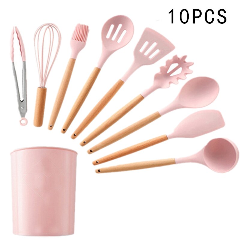 Utensílios de cozinha de silicone Utensílios de cozinha resistentes ao calor Utensílios de cozinha antiaderentes Utensílios de cozinha com caixa de armazenamento 239052926