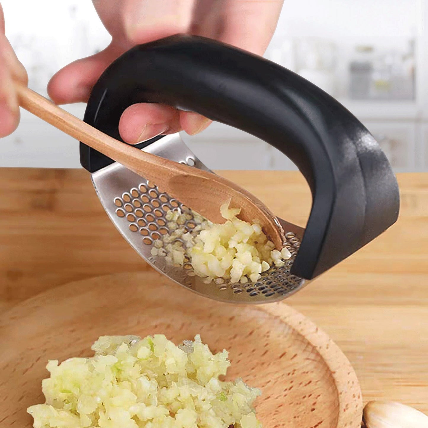 Espremedor de gengibre de alho multifuncional fatiador de moagem de aço inoxidável em forma de O triturador de cozinha 1 peça ferramenta vegetal 240416518