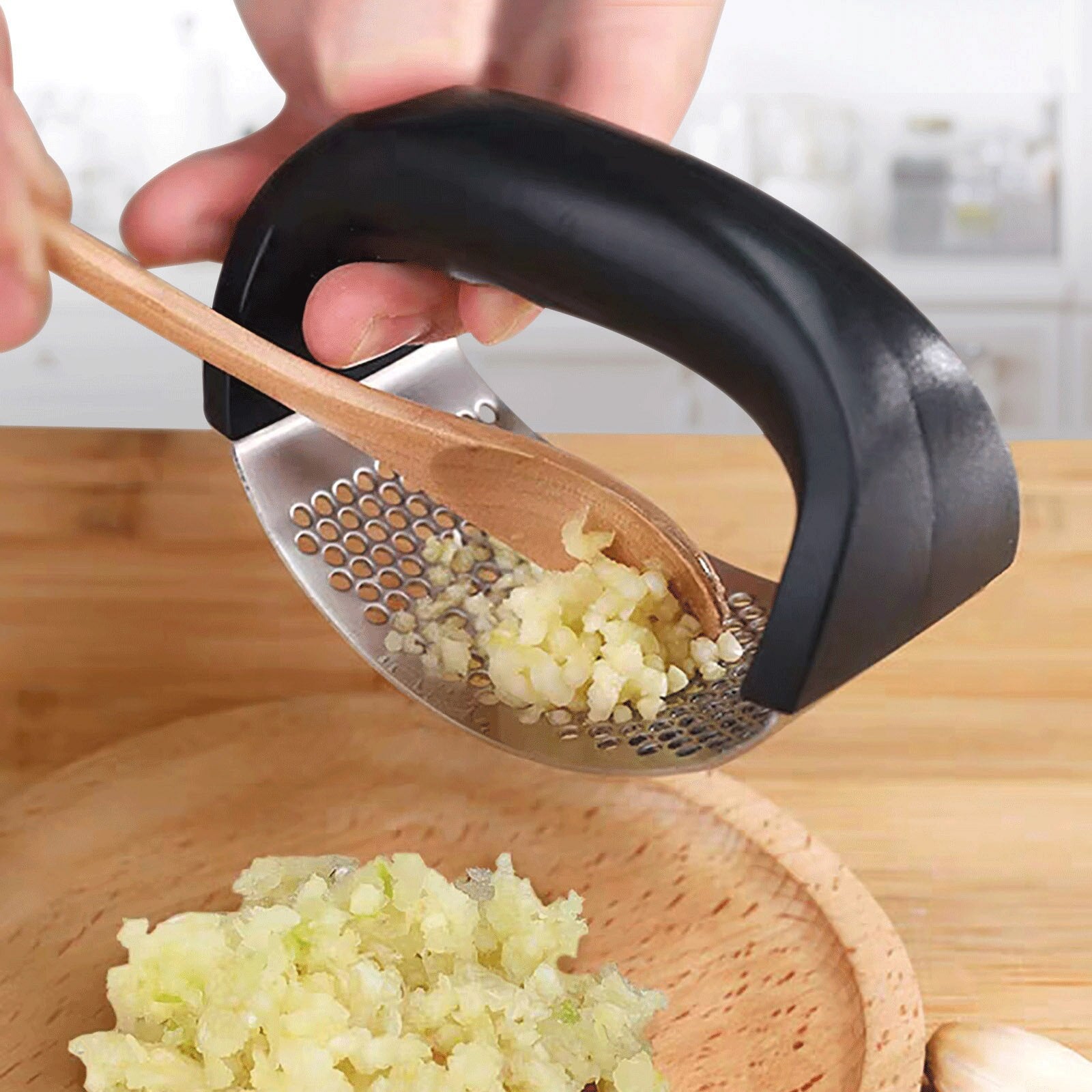 Espremedor de gengibre de alho multifuncional fatiador de moagem de aço inoxidável em forma de O triturador de cozinha 1 peça ferramenta vegetal 240416518
