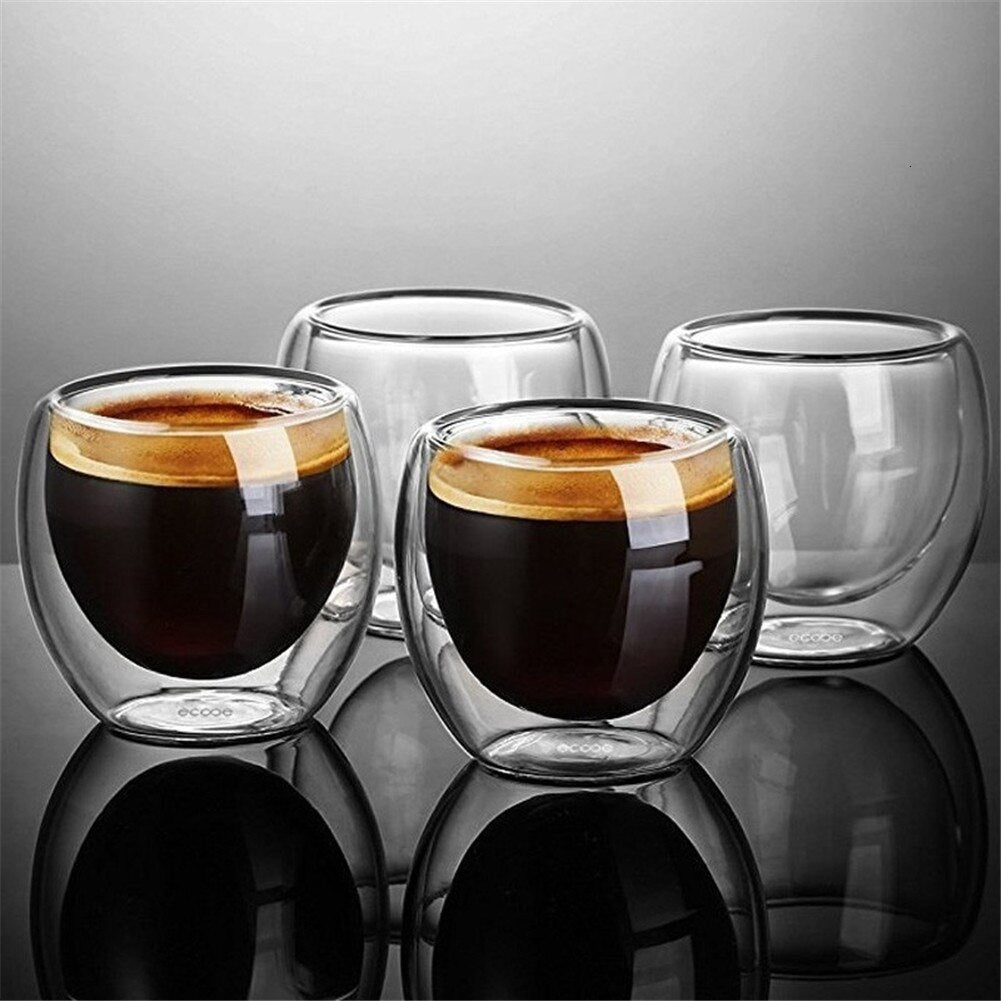 Copo de Vidro de Parede Dupla Resistente ao Calor Conjunto de Copos de Café 206073066
