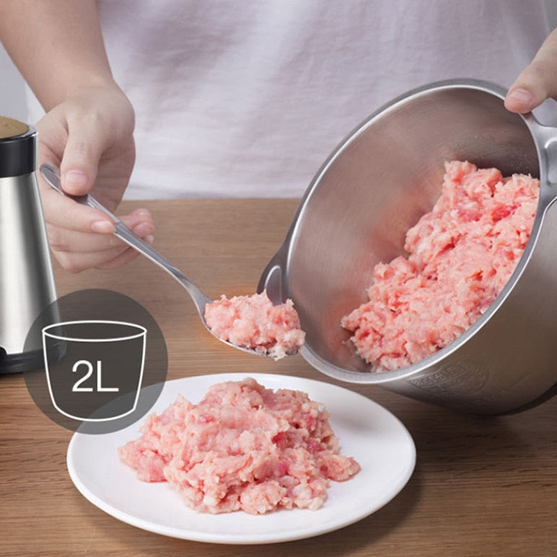 Picador elétrico VOA 2 velocidades moedor de carne moedor de carne picador processador de alimentos fatiador 2l capacidade máquina de suplemento para bebê 251749332