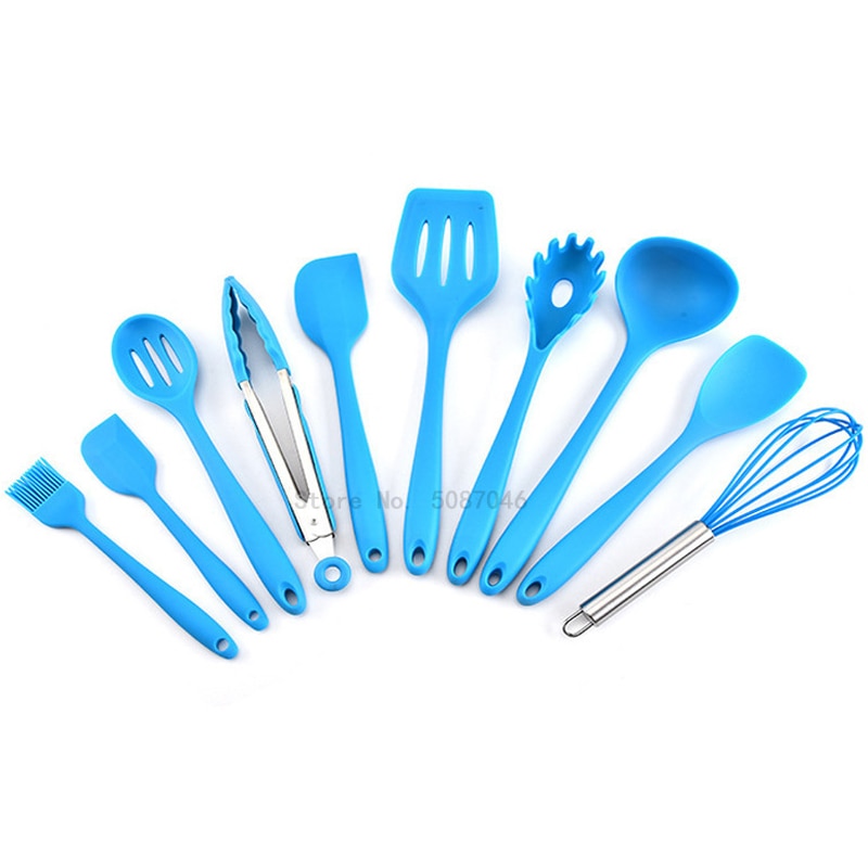 Conjunto de utensílios de cozinha de silicone espátula antiaderente pá colher de sopa alça conjunto de ferramentas de cozinha livre de bpa acessórios de ferramentas de cozinha 239052926