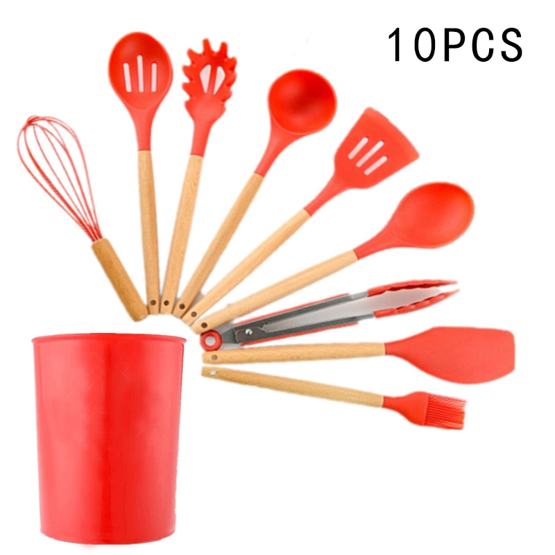 Utensílios de cozinha de silicone Utensílios de cozinha resistentes ao calor Utensílios de cozinha antiaderentes Utensílios de cozinha com caixa de armazenamento 239052926