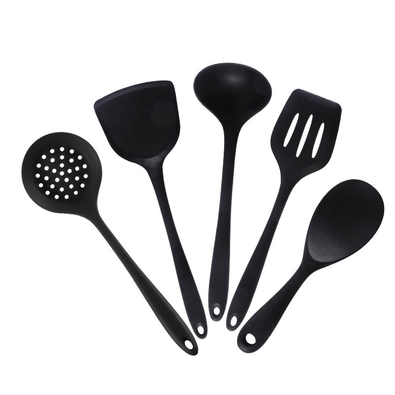 Conjunto de utensílios de cozinha de silicone espátula antiaderente pá colher de sopa alça conjunto de ferramentas de cozinha livre de bpa acessórios de ferramentas de cozinha 239052926