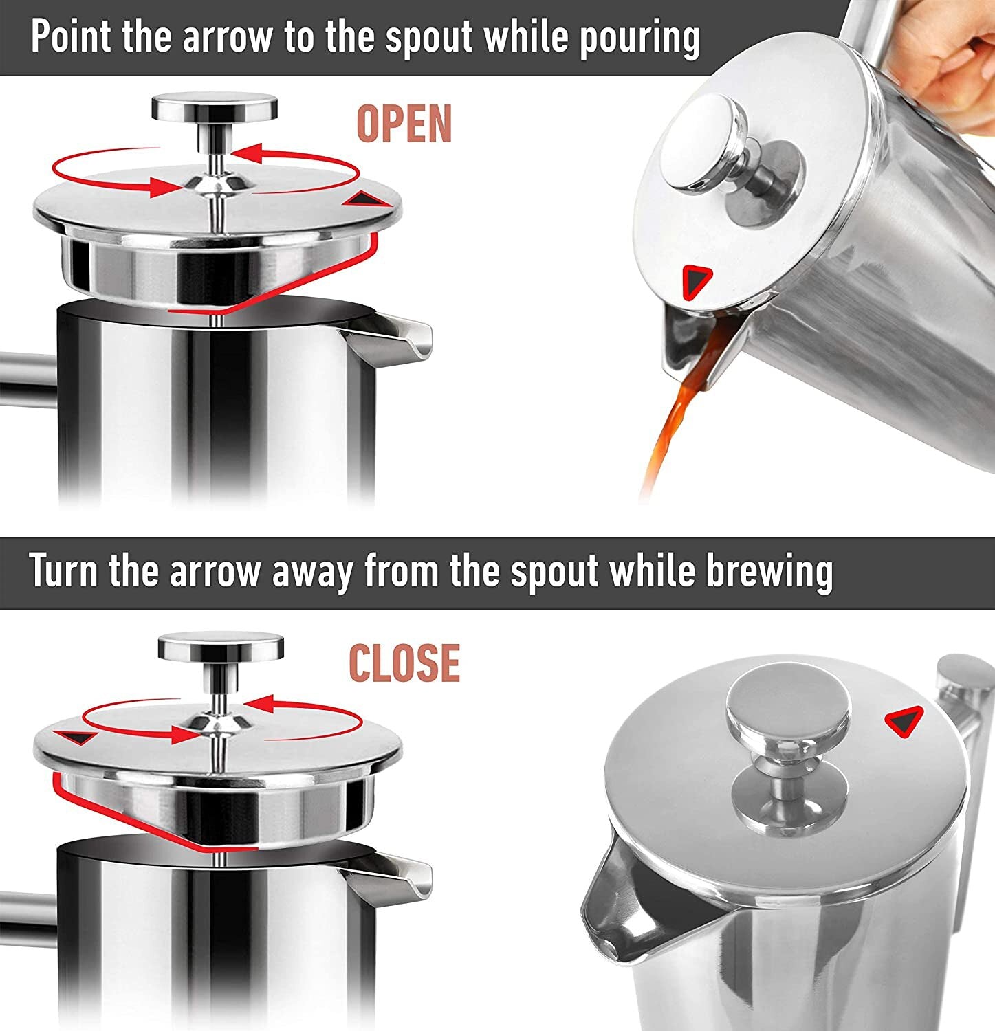Máquina de Café Manual de 600 ml Prensa Francesa em Aço Inoxidável máquina 4029642683