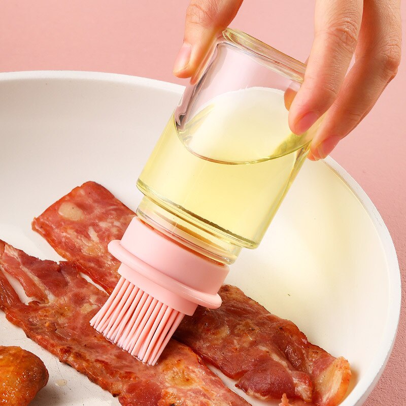 Garrafa de óleo multifuncional 550ml 2 em 1 pulverizador de óleo com escova de silicone dispensador de azeite para churrasco acessórios de cozinha 2602606514