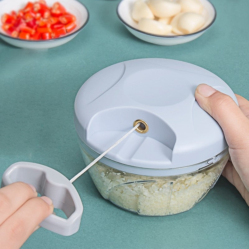 Espremedor de Alho Rotativo 500/900ML Cortador de Cebola de Legumes Picador de Carne Manual Picador de Alho Acessórios de Cozinha 240371949