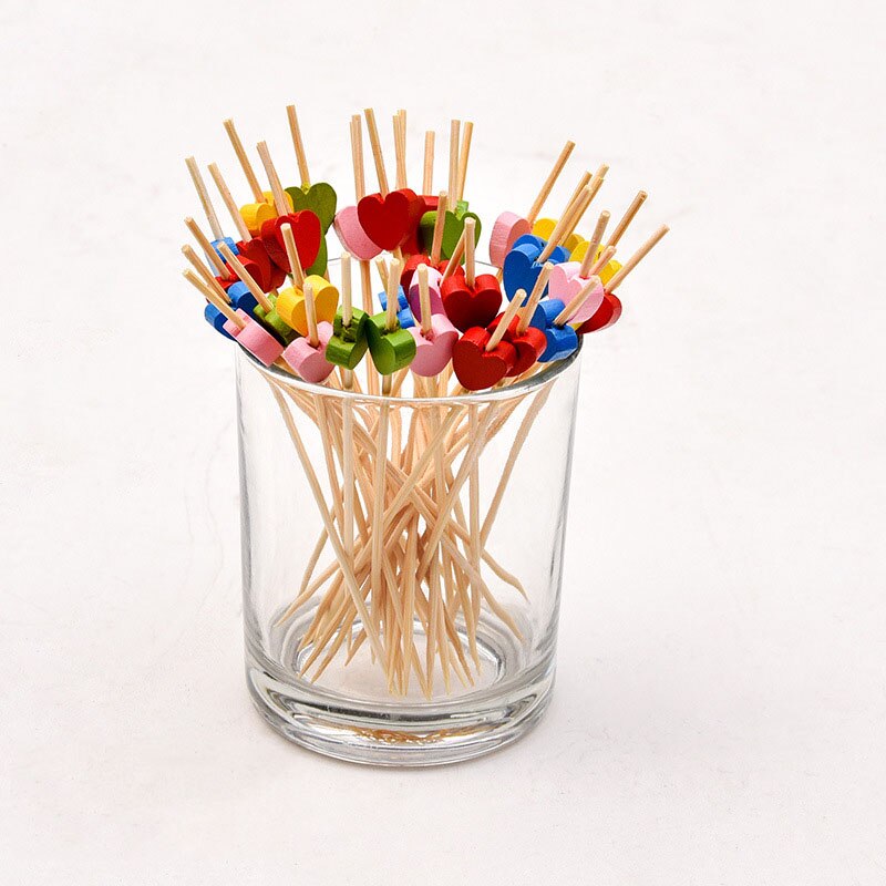 Palito de Bambu Decorativo 100 Unidades Bambu Buffet Cupcake Garfo De Frutas Festa Sobremesa Vara 238569943