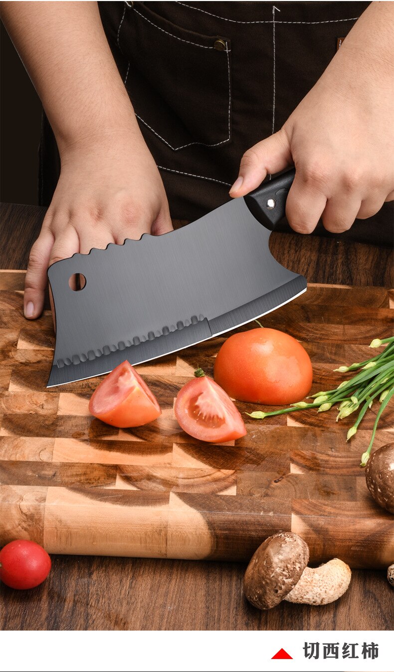 Faca de cozinha de aço inoxidável Corte Frontal - Faca de corte doméstica com design elegante 251684443