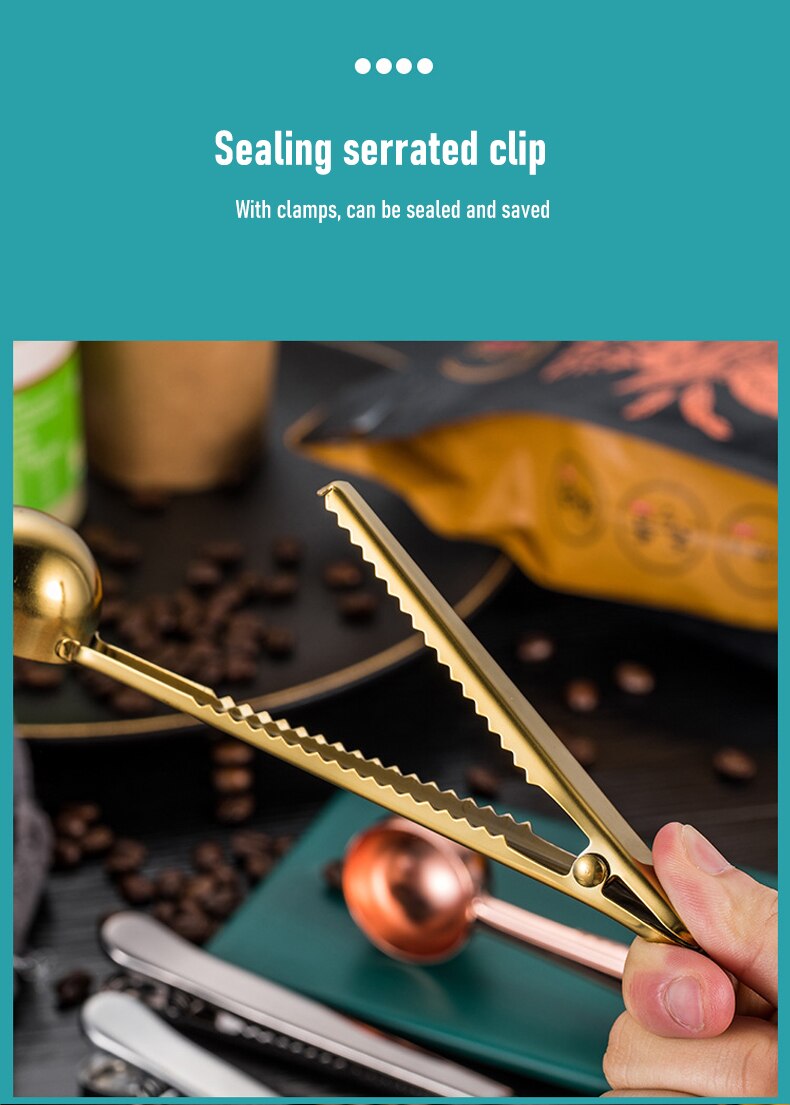 Colher de Café Multifuncional 2 em 1 de Aço Inoxidável Colher de Medição Luxo 253438868