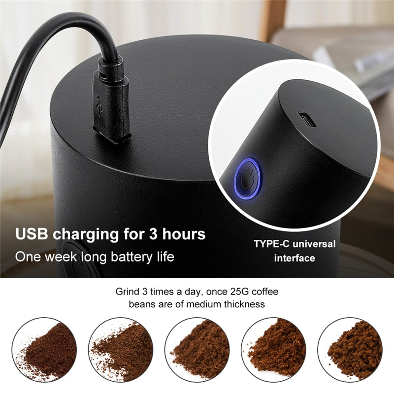 Moedor de Café Elétrico Portátil TYPE-C Carga USB Profissional 228022891