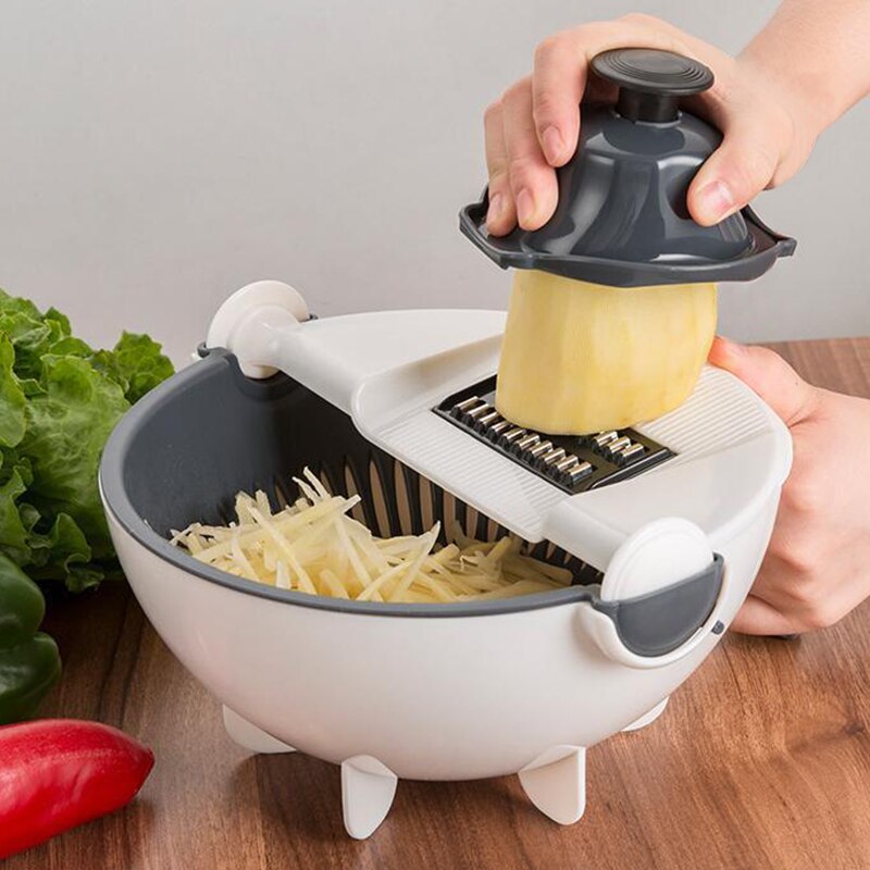 Cortador de Legumes Giratório Multifuncional Mágico Para Cozinha com Cesto 245879814
