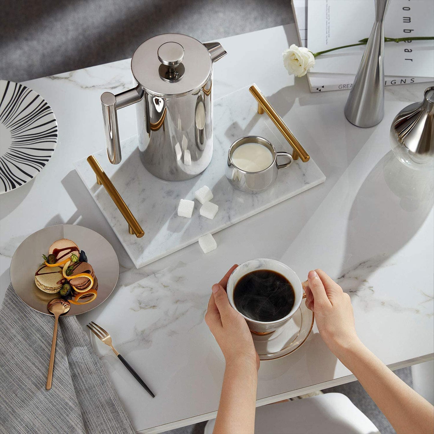 Máquina de Café Manual de 600 ml Prensa Francesa em Aço Inoxidável máquina 4029642683