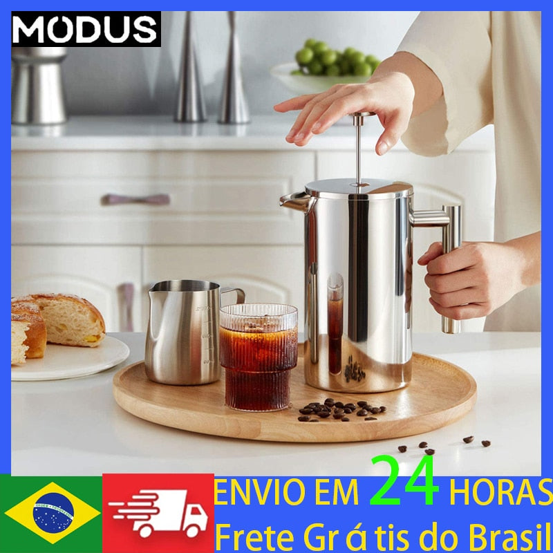 Máquina de Café Manual de 600 ml Prensa Francesa em Aço Inoxidável máquina 4029642683