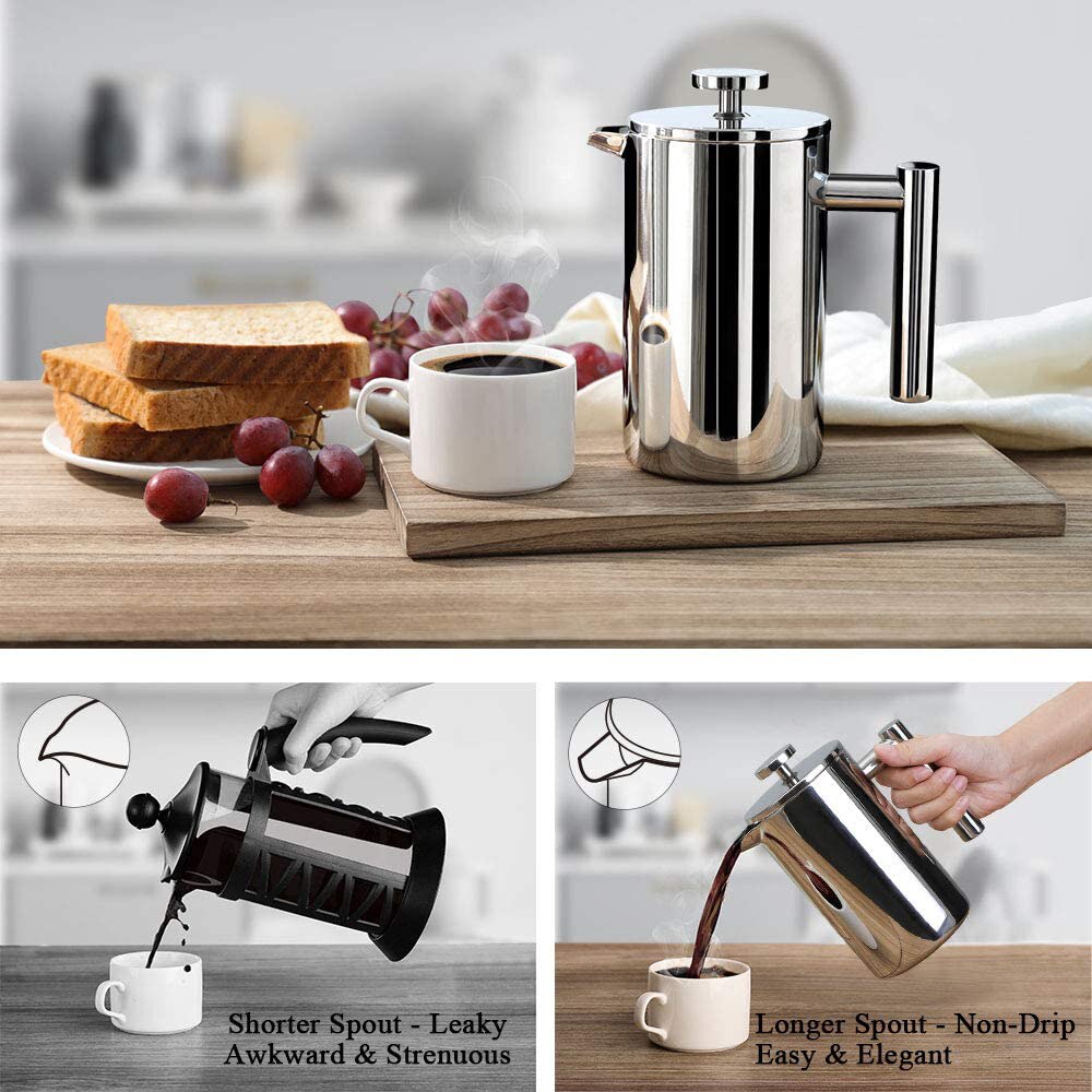 Máquina de Café Manual de 600 ml Prensa Francesa em Aço Inoxidável máquina 4029642683