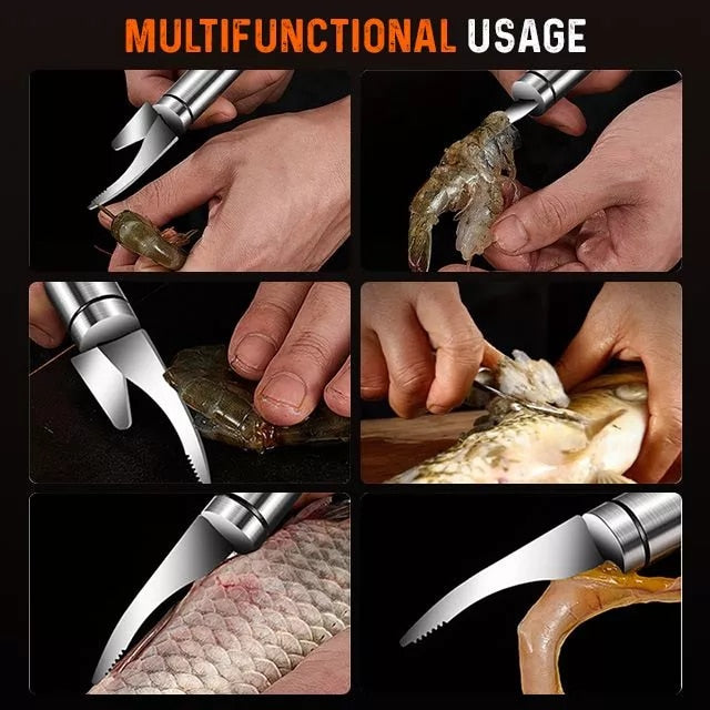 Descascador de Camarão Rápido Multifuncional Aço Inoxidável 6 em 1 Faca De Peixe 240184252
