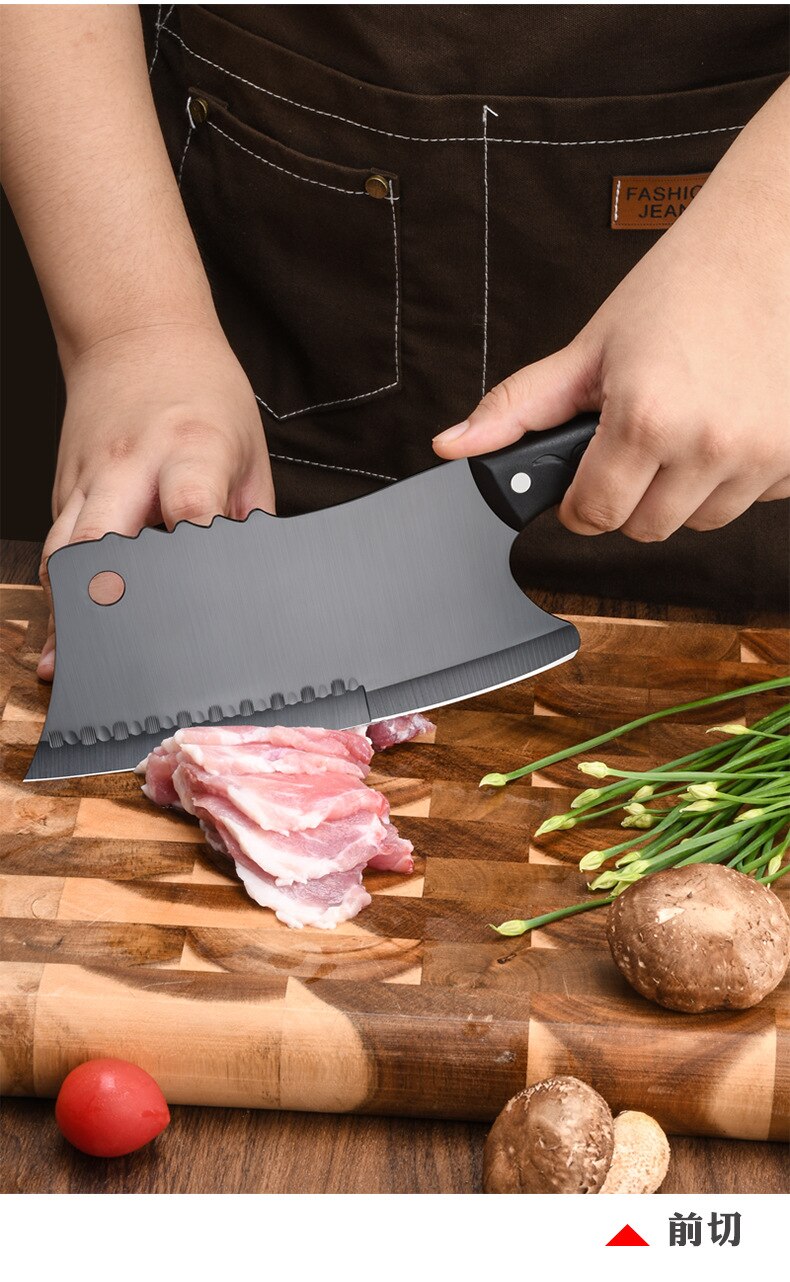 Faca de cozinha de aço inoxidável Corte Frontal - Faca de corte doméstica com design elegante 251684443