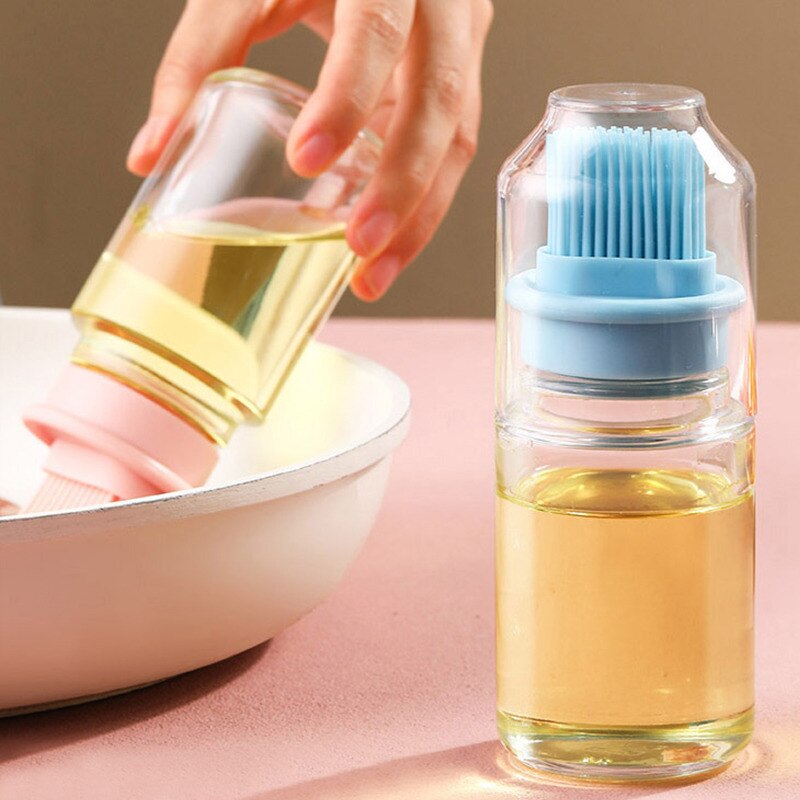 Garrafa de óleo multifuncional 550ml 2 em 1 pulverizador de óleo com escova de silicone dispensador de azeite para churrasco acessórios de cozinha 2602606514