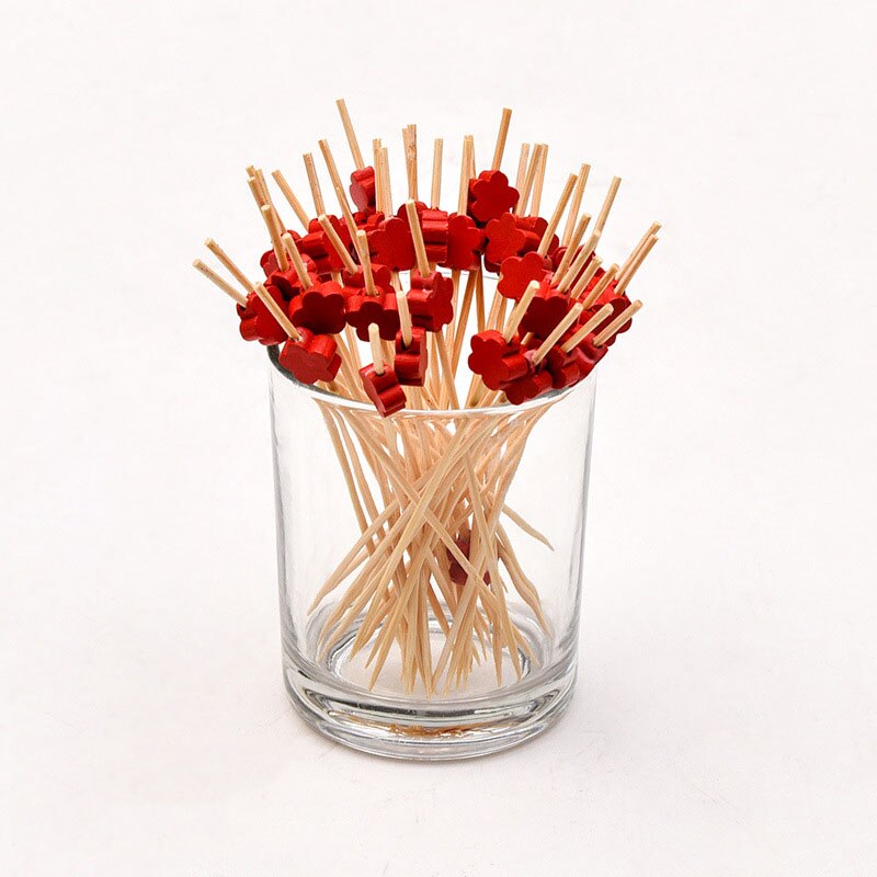 Palito de Bambu Decorativo 100 Unidades Bambu Buffet Cupcake Garfo De Frutas Festa Sobremesa Vara 238569943