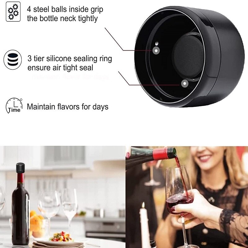 Rolhas de Vinho Tinto Reutilizáveis a Vácuo para Garrafas de Vinho ou Champanhe 234824917