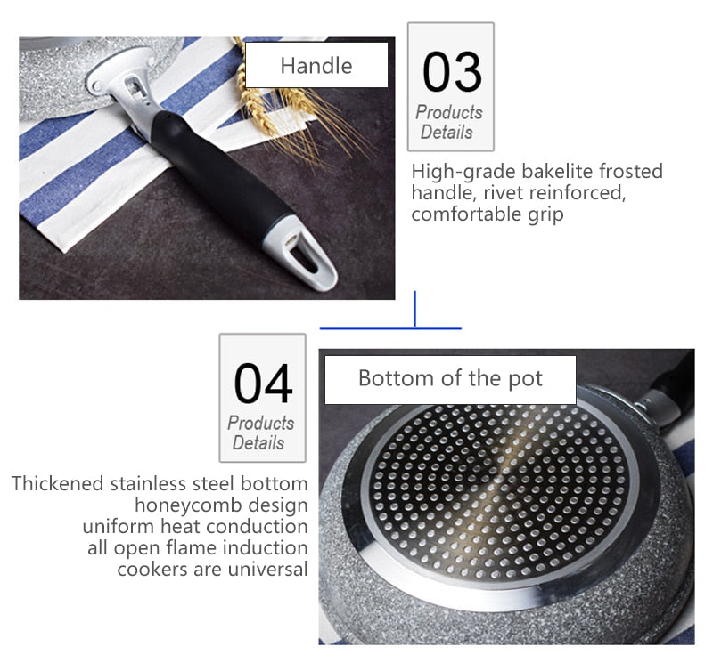 Panela Antiaderente Wok Frigideira 28/26/24/20cm Caldeirão Fogão de 253438868