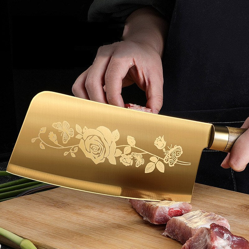 Faca de Cozinha Banhada a Titânio Dourado 247302964